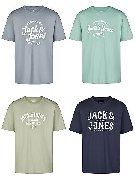 Jack & Jones Tshirt Herren Regular Fit JJLINO 4er Pack Set Pack günstig online kaufen