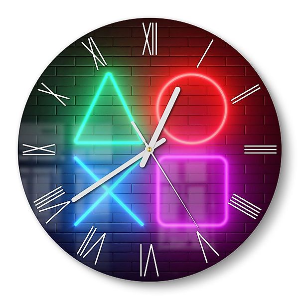 DEQORI Wanduhr 'Playstation Elemente' (Glas Glasuhr günstig online kaufen