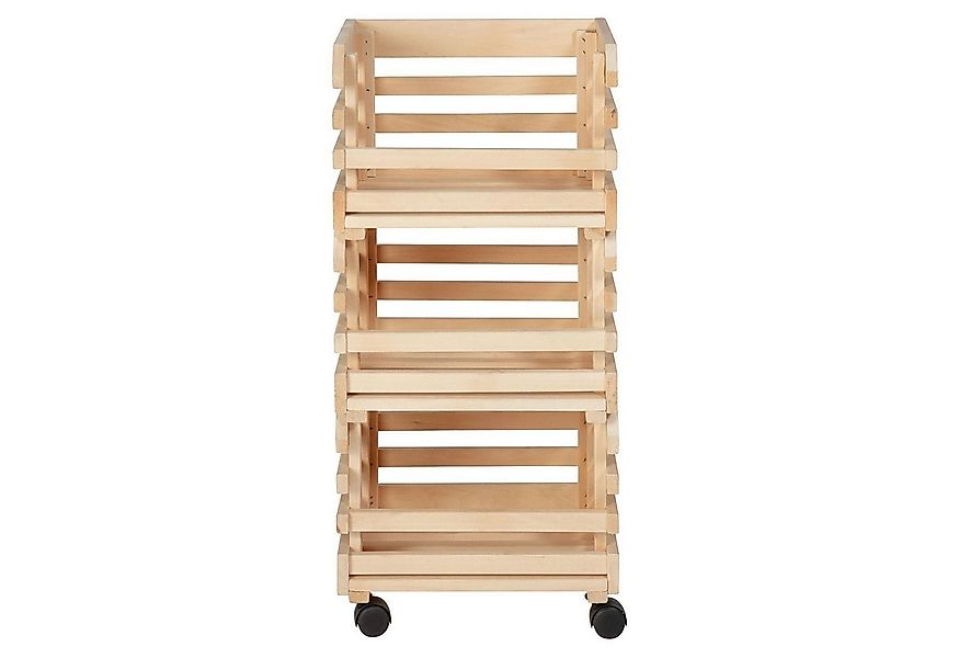 Inter Link Holzkiste 3-teilig FRUITS, Braun, Kiefernholz massiv, Stapelbar, günstig online kaufen