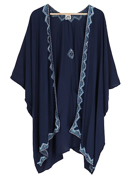 Guru-Shop Kimono Kurzer bestickter Sommer Kimono, günstig online kaufen