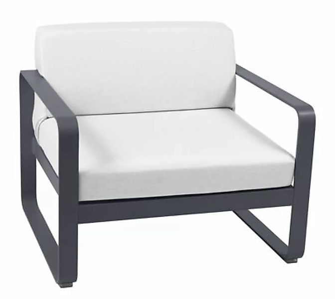 Gepolsterter Sessel Bellevie Lounge metall textil grau schwarz - Fermob - S günstig online kaufen