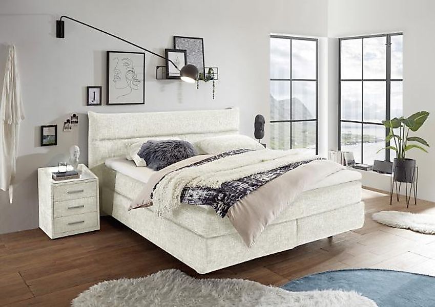 Boxspringbett ca. 180x200 cm ZANDVOORT 6 Ivory günstig online kaufen