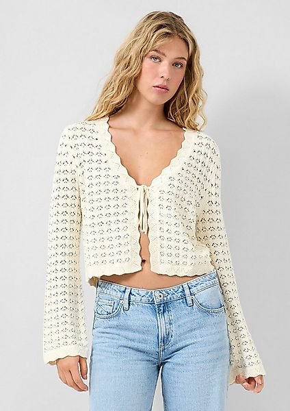 QS Cardigan Strickjacke Strickjacke mit Ajourmuster günstig online kaufen