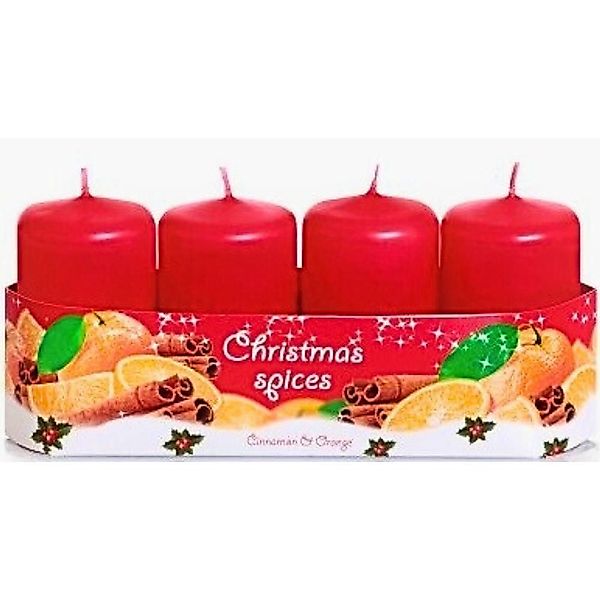 Dekohelden24 Stumpenkerze 4er Set Stumpenkerze, Adventskerzen, günstig online kaufen