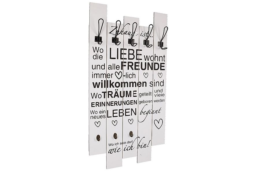 Home4Living Wandgarderobe Garderobe Flurgarderobe Kleiderhaken modern weiß günstig online kaufen