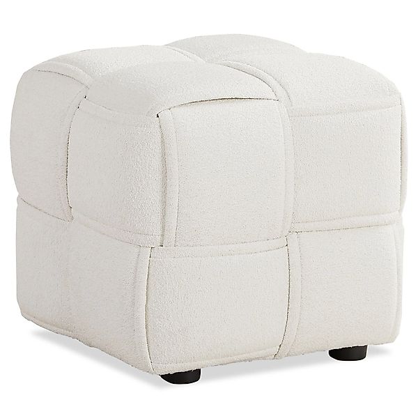 Homestyle4u Sitzhocker Beige Bouclé Sitzwürfel Polsterhocker günstig online kaufen