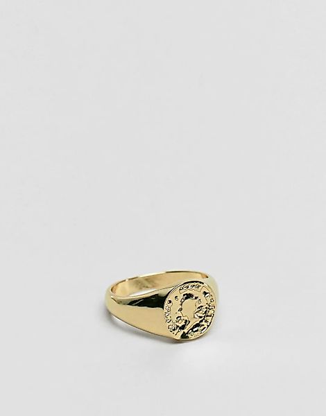 ASOS DESIGN – Goldener Ring mit Münze für den kleinen Finger günstig online kaufen