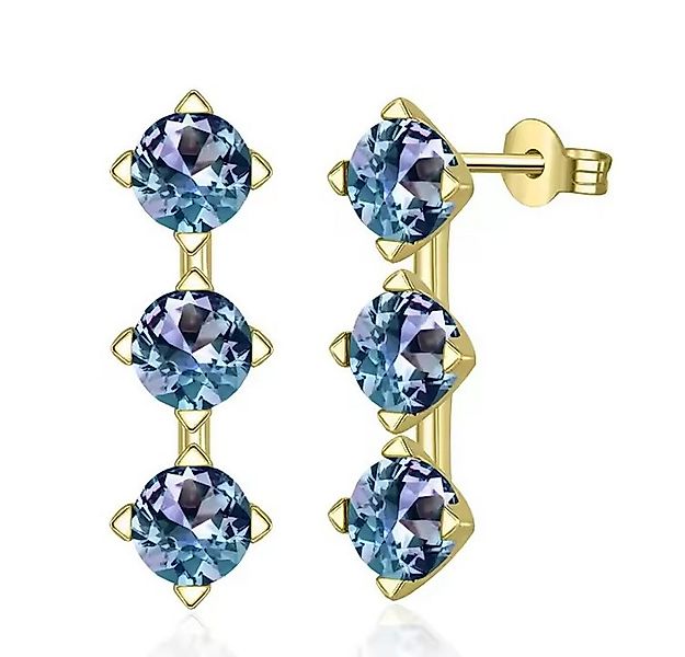 Runde Perlé Paar Ohrstecker elegante 3 Steine Alexandrit Ohrstecker, handge günstig online kaufen