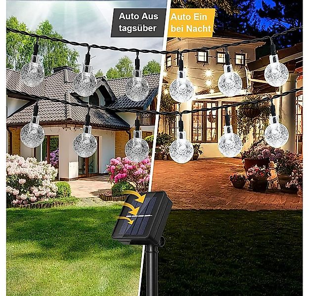 Rosnek LED-Lichterkette Lichterkette Außen Solar, Solar Lichterkette Aussen günstig online kaufen