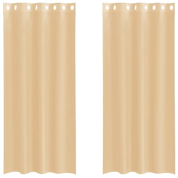 vidaXL Voile Vorhänge mit Ösen 2 Stk Sandfarbe 4102121 günstig online kaufen