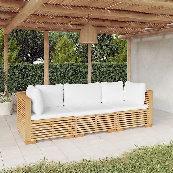 Vidaxl 3-tlg. Garten-lounge-set Mit Kissen Massivholz Teak günstig online kaufen