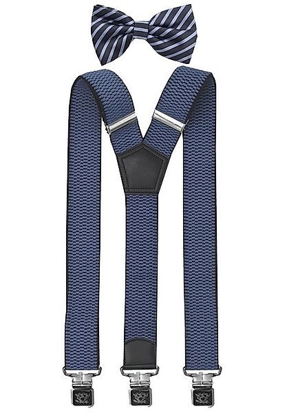 Fabio Farini Hosenträger mit passender Fliege als Set 4cm Y-Form für Herren günstig online kaufen