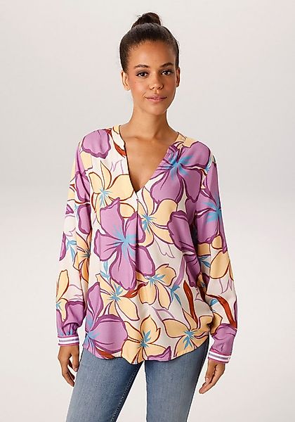 Aniston CASUAL Schlupfbluse mit farbenfrohen, großflächigen Blüten bedruckt günstig online kaufen