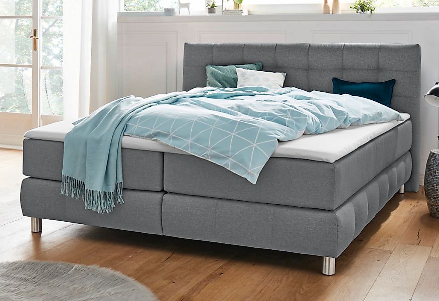 Home affaire Boxspringbett "Salo" incl. Topper, 6 Breiten, 2 Härtegrade, TF günstig online kaufen