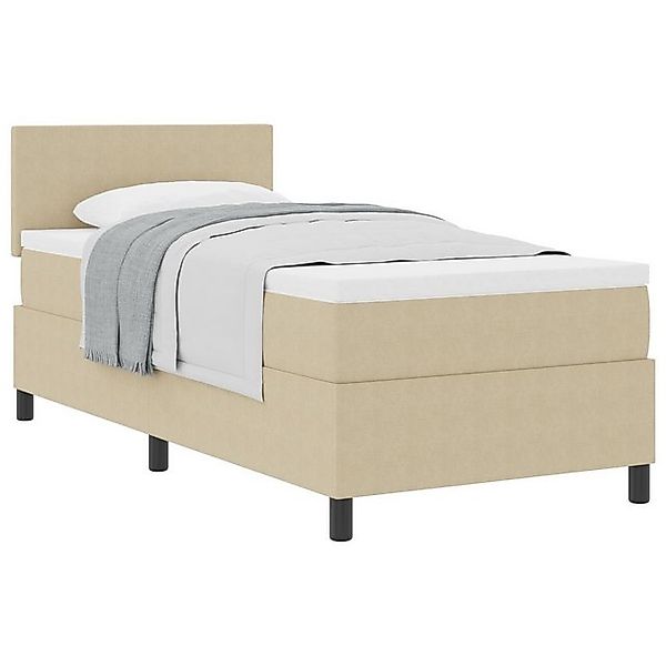 vidaXL Bett Boxspringbett mit Matratze Hellgrün Grau Einzel Cordstoff (1-tl günstig online kaufen