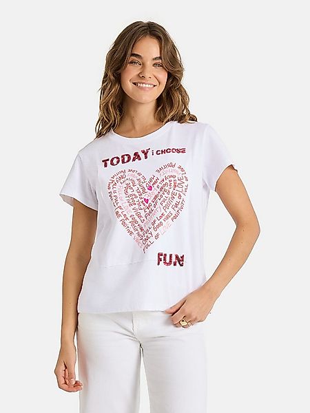 Lieblingsstück T-Shirt CleoL mit Print & Paillettenbesatz vorn günstig online kaufen