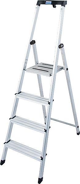 KRAUSE Stehleiter "Safety" Aluminium, 1x4 Stufen, Arbeitshöhe ca. 285 cm günstig online kaufen