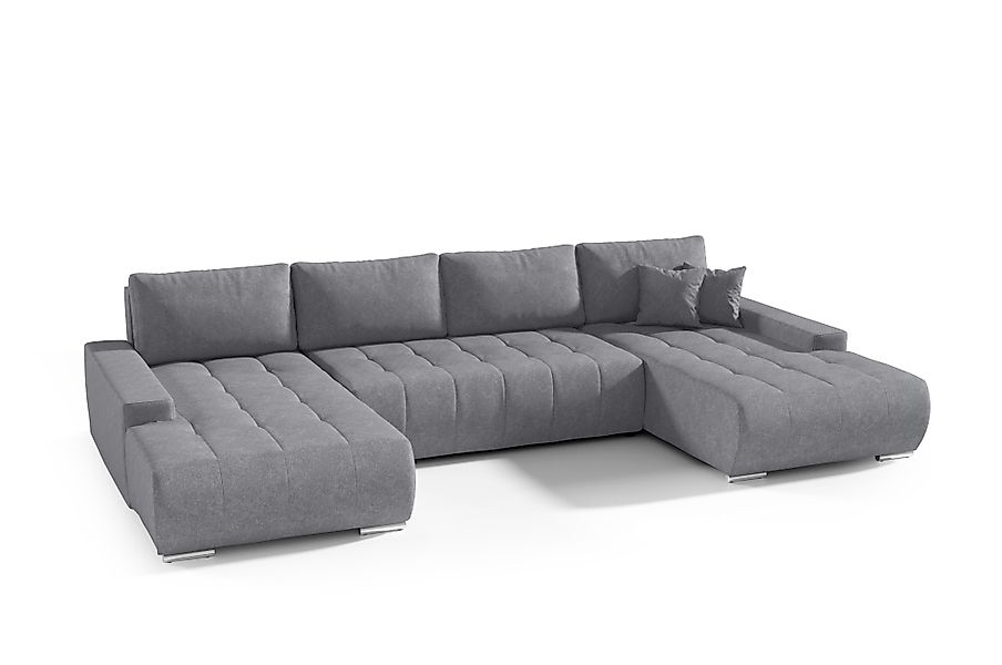 Compleo Ecksofa mit Schlaffunktion aus Velourstoff günstig online kaufen
