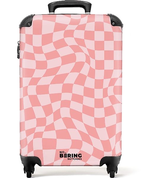 NoBoringSuitcases.com© Hartschalen-Trolley Gewelltes rosa Karomuster 55x35x günstig online kaufen