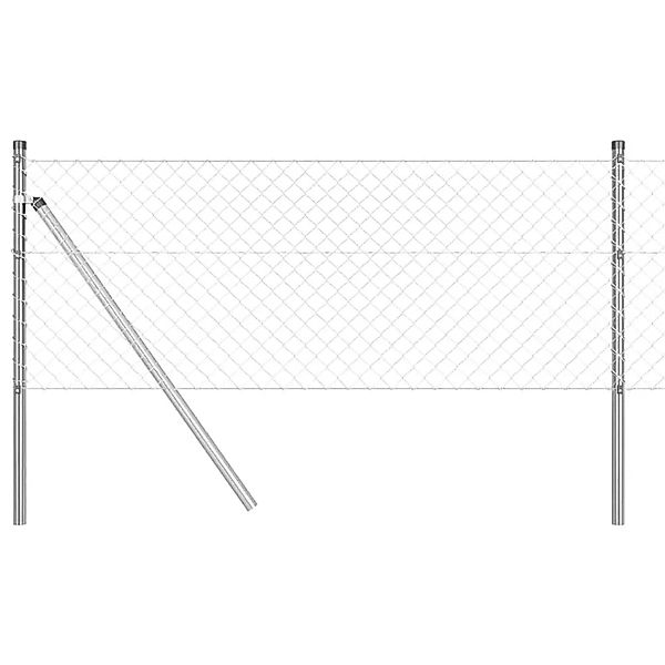 vidaXL Zaunpfosten Silber 25 x 0,8 m 40 x 40 mm Maschen Stahl 3351140 günstig online kaufen