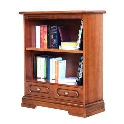 Klassisches Buecherregal mit Schublade in Nussbaumfarben teilmassiv günstig online kaufen