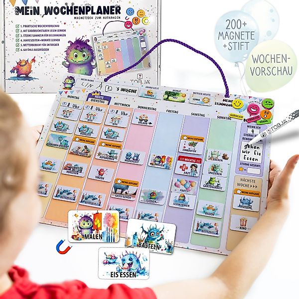 TOBJA Magnettafel Wochenplaner Kinder inkl. 200+ günstig online kaufen