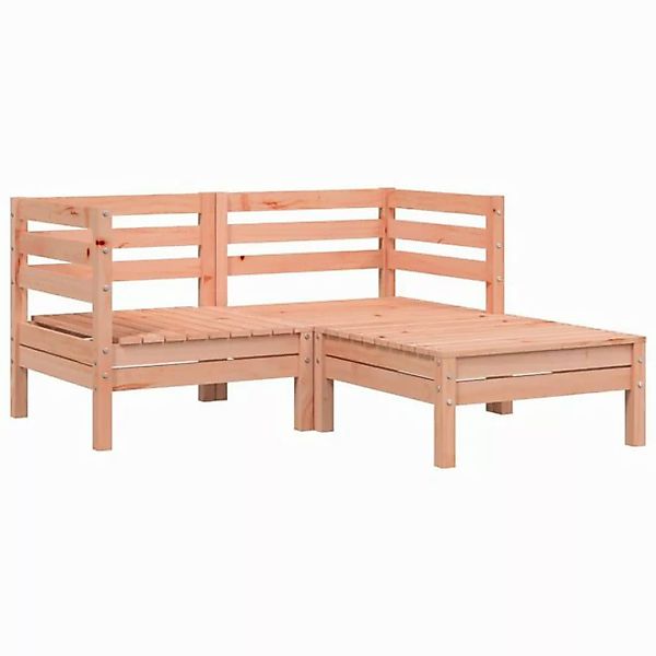 vidaXL Sofa, Gartensofa 2-Sitzer mit Hocker Massivholz Douglasie günstig online kaufen