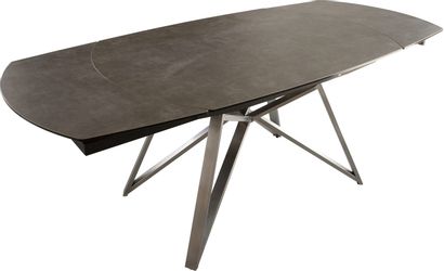 DELIFE Esstisch Carlow, Braun Keramik 130/200x95x76cm günstig online kaufen