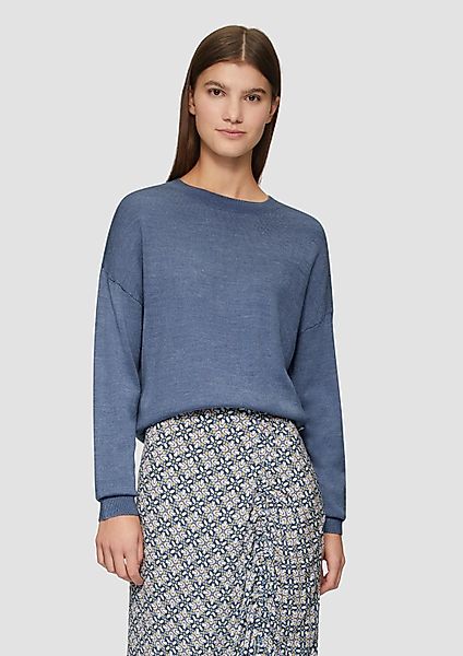 QS Longpullover Strickpullover Verkürzter Strickpullover in günstig online kaufen