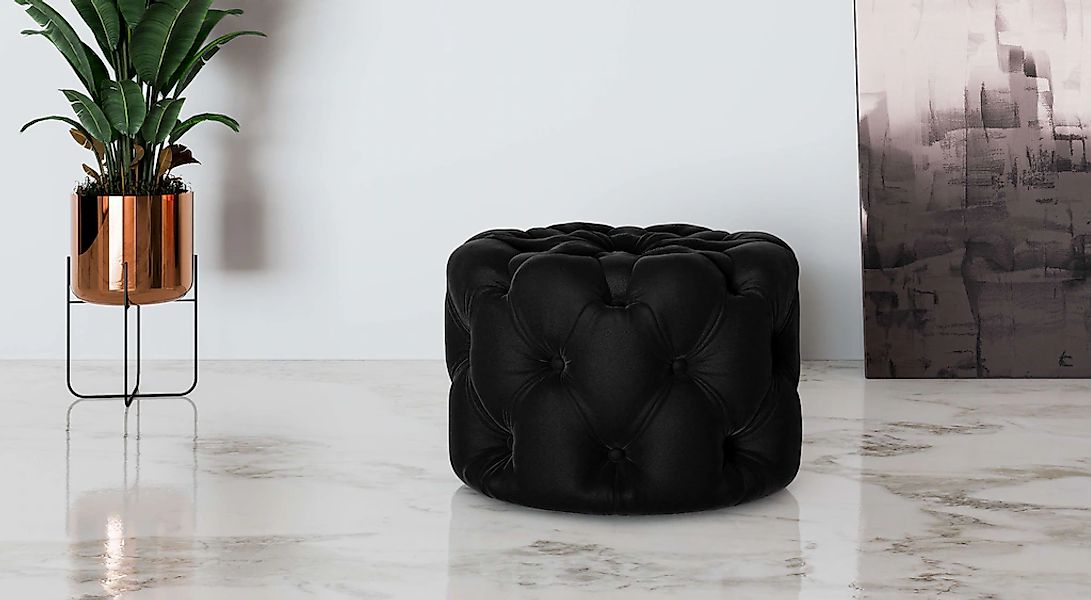 Home affaire Hocker "FOLLINA" Polsterhocker mit klassischer Chesterfield-Kn günstig online kaufen