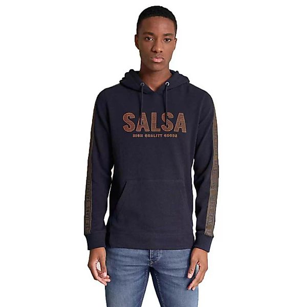 Salsa Jeans Brand Print Kapuzenpullover L Blue günstig online kaufen