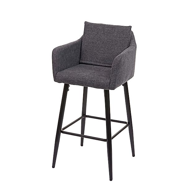 PROREGAL Barhocker Mit Lehne Sitzhöhe 74cm Fußablage Metall Stoff/Textil Du günstig online kaufen