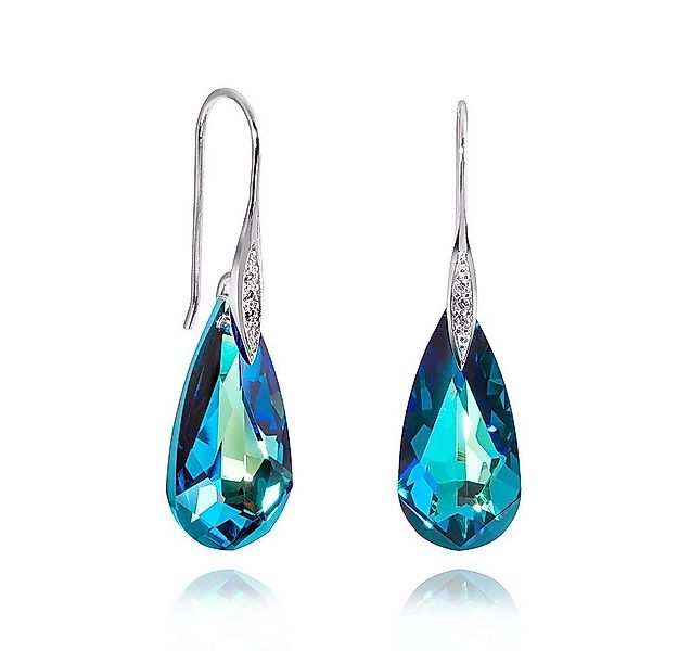 Materia Paar Ohrhänger Damen Tropfen Kristallstein Blau Türkis SO-51, Hänge günstig online kaufen