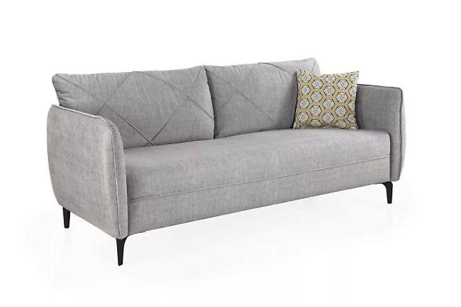 3er Sitzer Sofa NOVARA von JOB Velour grau günstig online kaufen