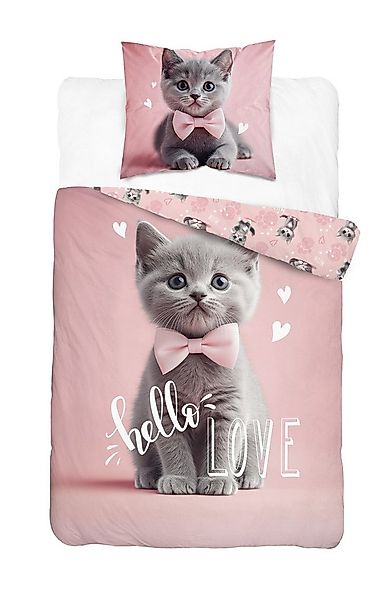Detexpol Bettwäsche Katzenbaby Kitten 140 x 200 cm + 70 x 80 cm 100% Baumwo günstig online kaufen