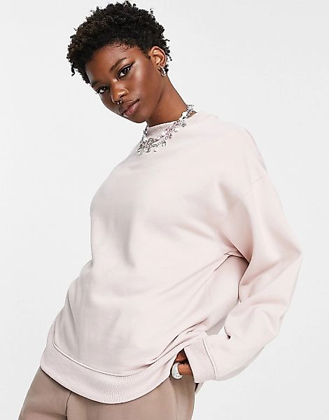 Topshop – Oversize-Sweatshirt in Hellrosa günstig online kaufen