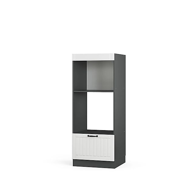 Vicco Mikrowellenschrank Fame-Line Weiß Landhaus/Anthrazit 60 cm Offen günstig online kaufen