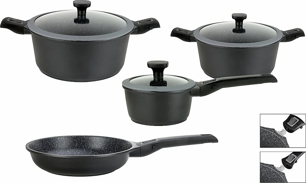 GSW Topf-Set "Easy Click" Set, Kochtopf 20/24 cm, 1 Stielkasserolle 16 cm, günstig online kaufen