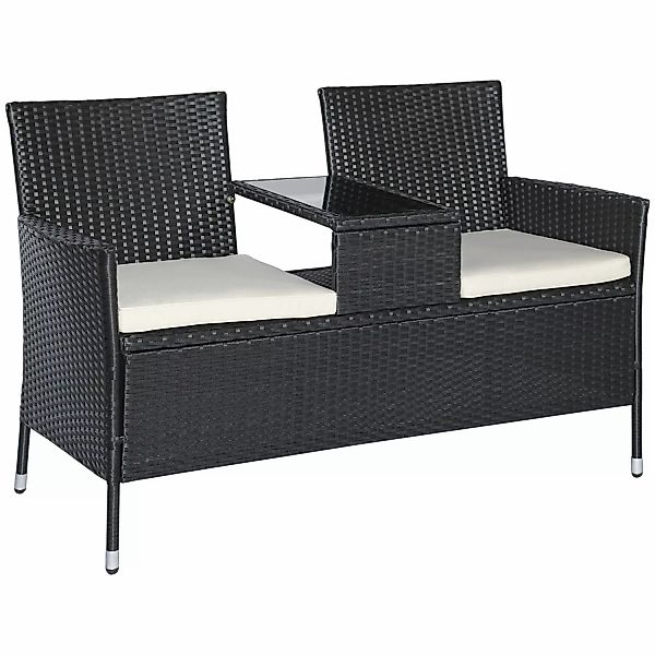 Outsunny Polyrattan Gartenbank mit Tisch günstig online kaufen