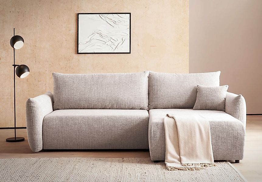 INOSIGN Ecksofa »MAVAS Schlafsofa mit Bettkasten, L-Form,«, ca.257/127cm (L günstig online kaufen