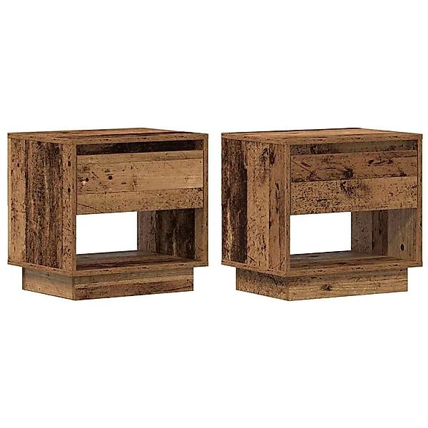 vidaXL Nachttisch 2 Stk Altholz 45 x 34 x 44 cm Holzwerkstoff 863334 günstig online kaufen
