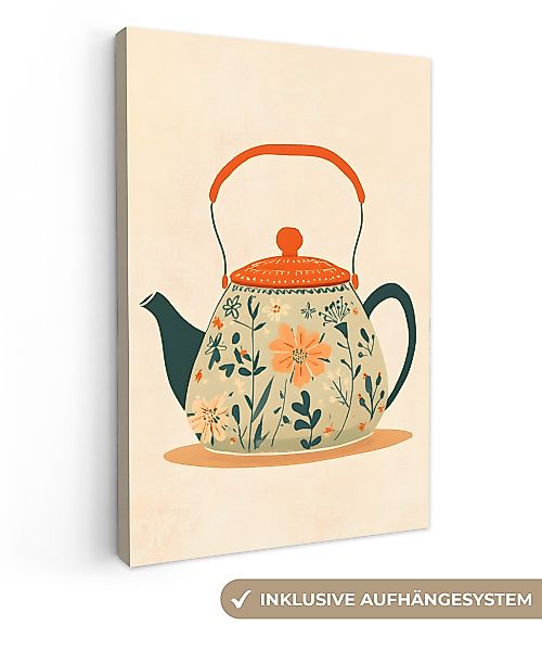 OneMillionCanvasses® Leinwandbild Orange - Teekanne - günstig online kaufen