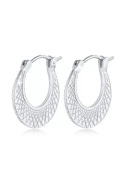 Elli Paar Creolen "Creolen Hänger Strukturierter Look 925 Silber" günstig online kaufen