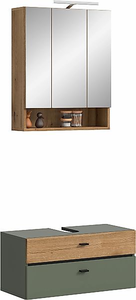 welltime Badmöbel-Set "VANN, 2-teilige moderne Badkombination, inkl. Beleuc günstig online kaufen