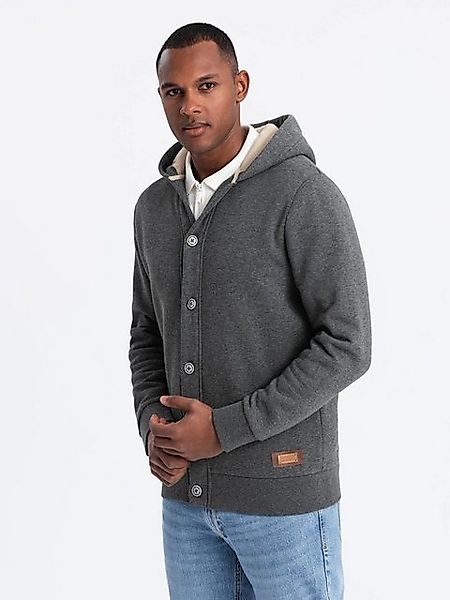 OMBRE Kapuzenpullover Kapuzenpulli mit Knopfleiste günstig online kaufen