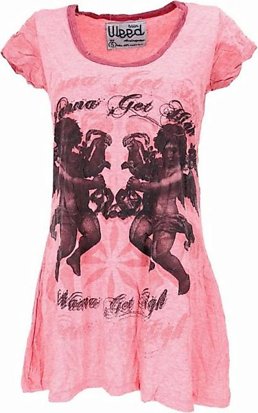 Guru-Shop T-Shirt Weed Longshirt, Minikleid - Engel rosa Festival, Goa Styl günstig online kaufen