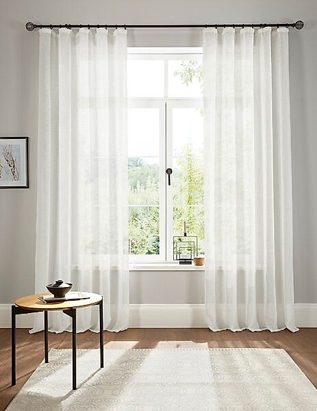my home Gardine »Fiete«, (1 St.), Leinen Optik, Sichtschutz, halbtransparen günstig online kaufen