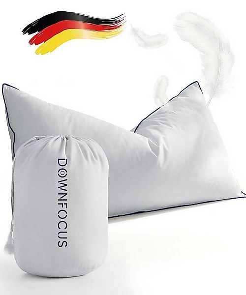 DOWNFOCUS Daunenkissen Premium Weiß – 100% natürliche Daunen & Federn, Füll günstig online kaufen