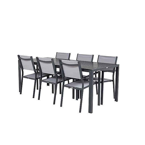 ebuy24 Break Gartenset Tisch 90x205cm Schwarz 6 Stühle Copacabana Grau günstig online kaufen