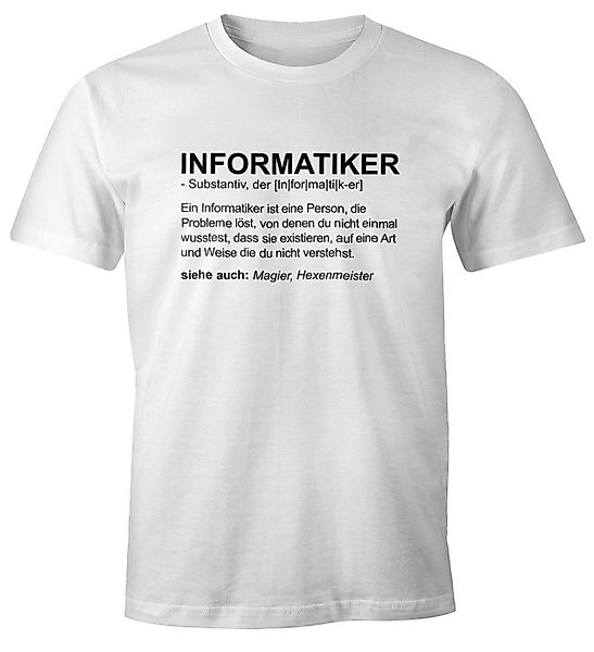 MoonWorks Print-Shirt Herren T-Shirt Informatiker Definition günstig online kaufen